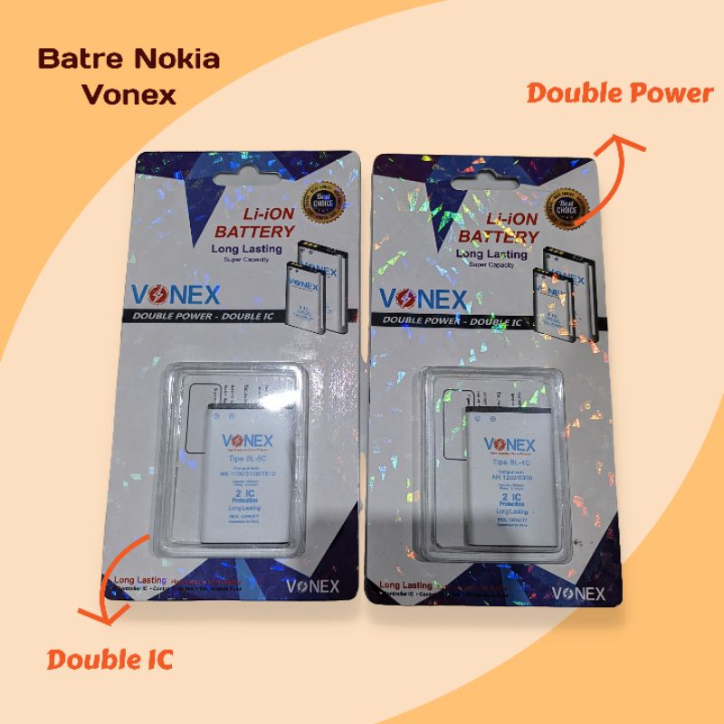 Baterai Nokia Jadul Vonex Double Power | BL 4C | BL 5C