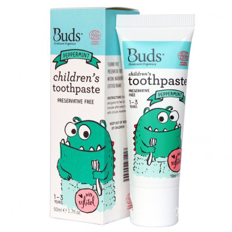 BUDS ORGANIC TOOTHPASTE 1-3Y |BUDS TOOTHPASTE FLUORIDE GREEN APPLE MURAH