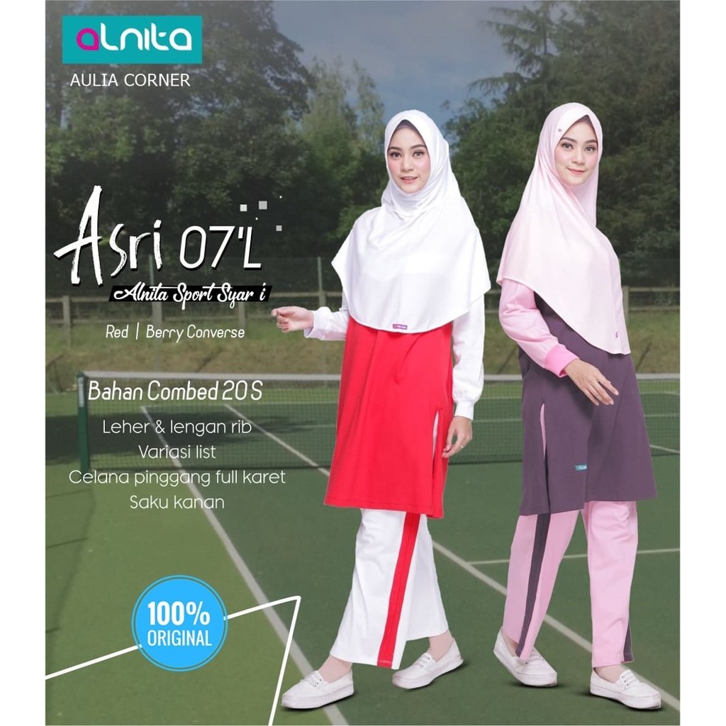 Model Casual Setelan Olahraga Alnita ASRI 07 Berry Converse ORIGINAL Baju Olahraga Alnita