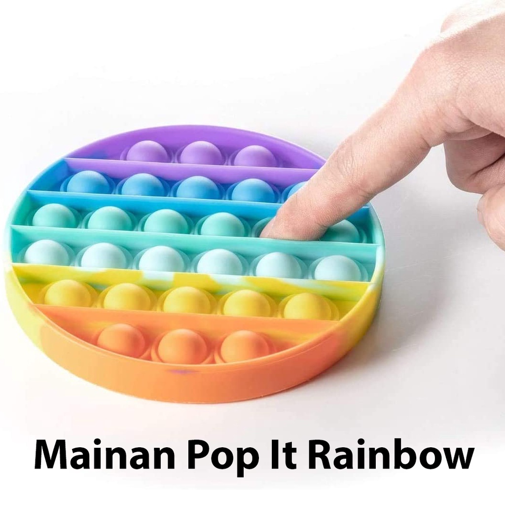 Mainan Pop It Rainbow Shape Fidget Push Pop It Bentuk Random Tik Tok / Pop Its Mainan Anak TLM