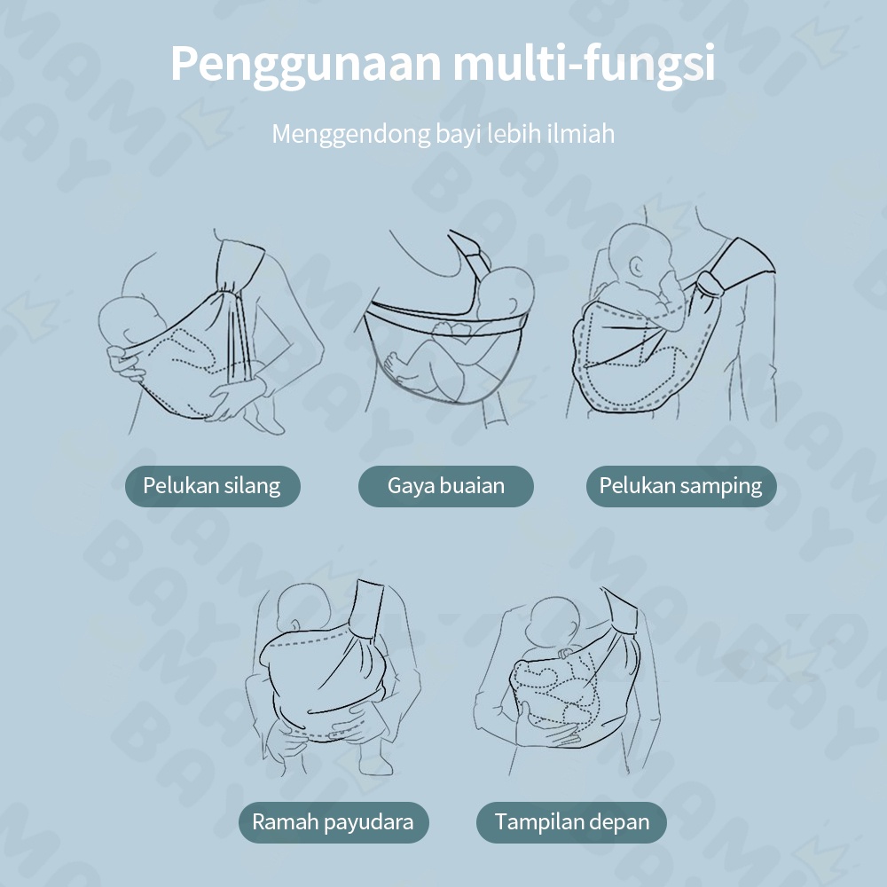 Mamibayi Kain gendongan bayi ukuran kecil geos baby carrier untuk memudahkan bayi tidur