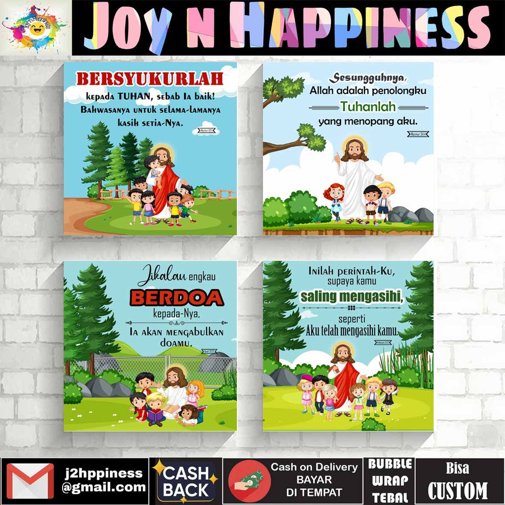 Hiasan Dinding Pajangan Ayat Alkitab Berdoa Mengasihi Bersyukur