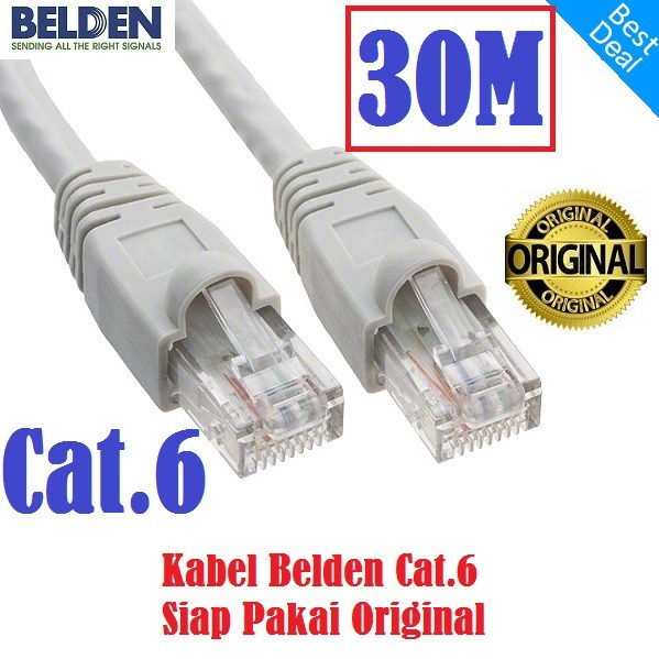 Kabel LAN UTP Belden Cat 6 30M - Cat6 Belden Original Siap Pakai 30 Meter