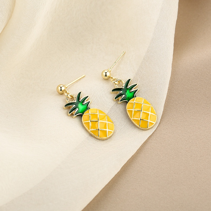 Anting stud drop Bentuk Buah Nanas