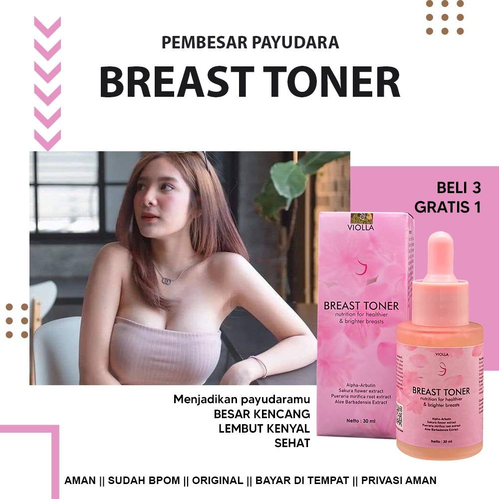 PAKET PERAWATAN PAYUDARA-VIOLLA BREAST TONER SERUM DAN ALAT PEMBESAR PAYUDARA BPOM & HALAL MUI ISI 3