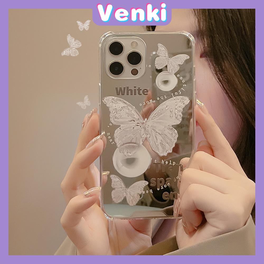 iPhone Case Acrylic HD Mirror Laser Airbag Shockproof Protection Camera Cute Crystal Butterfly Compatible For iPhone 11 iPhone 13 Pro Max iPhone 12 Pro Max iPhone 7 Plus xr