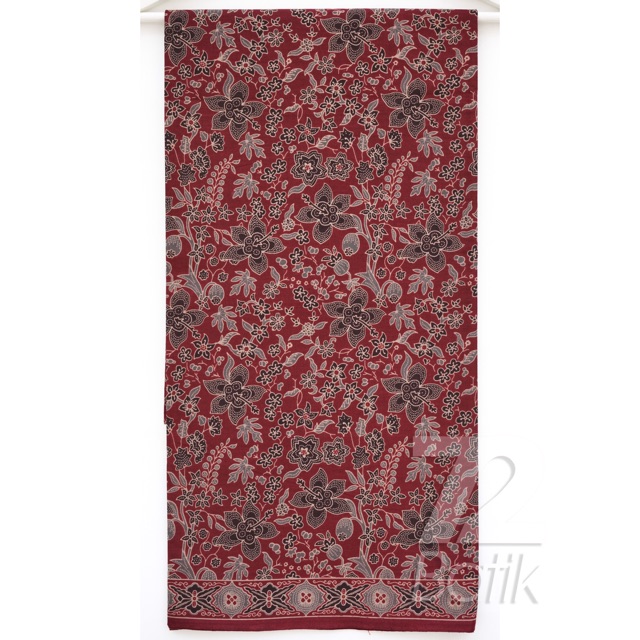 KAIN BATIK PREMIUM Bahan Katun Motif Kembang Warna Merah Maroon Maron Marun 722188 Cap 72 Jarik Jarit Samping Kebat Panjang Batik Katun Modern Premium Bahan Seragam Batik Pernikahan Kantor Keluarga Murah Kamen Jadi Batik Bali Lembaran