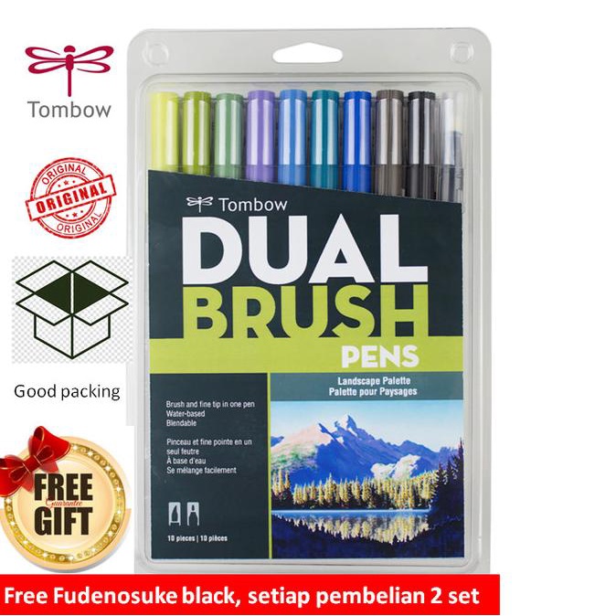 

(BISA COD) Tombow Dual Brush Pen ABT, Landscape Palette, set 10 colors CUCI GUDANG Kode 1454