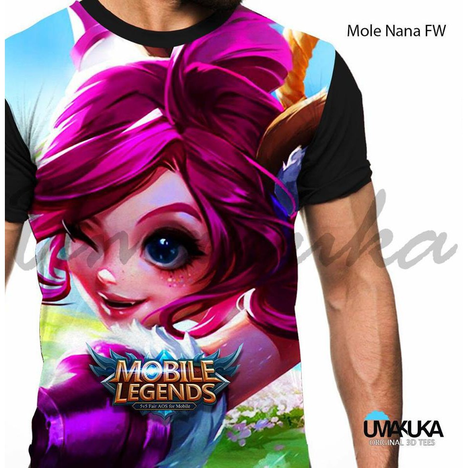ML Nana FW T-Shirt Kaos Baju 3D Karakter Mobile Legends Full Print Umakuka Original Murah Unik