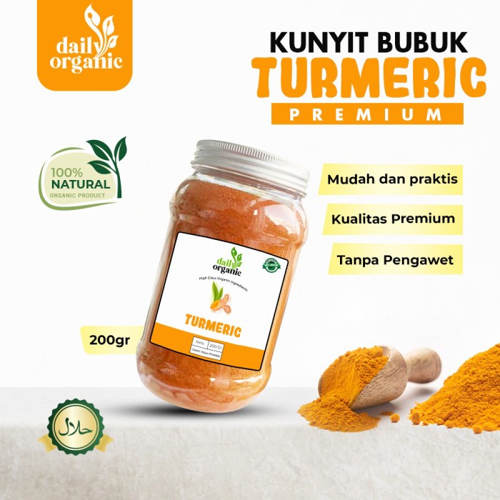 KUNYIT BUBUK MURNI ORIGINAL 100% BY DAILY ORGANIC TURMERIC POWDER PREMIUM