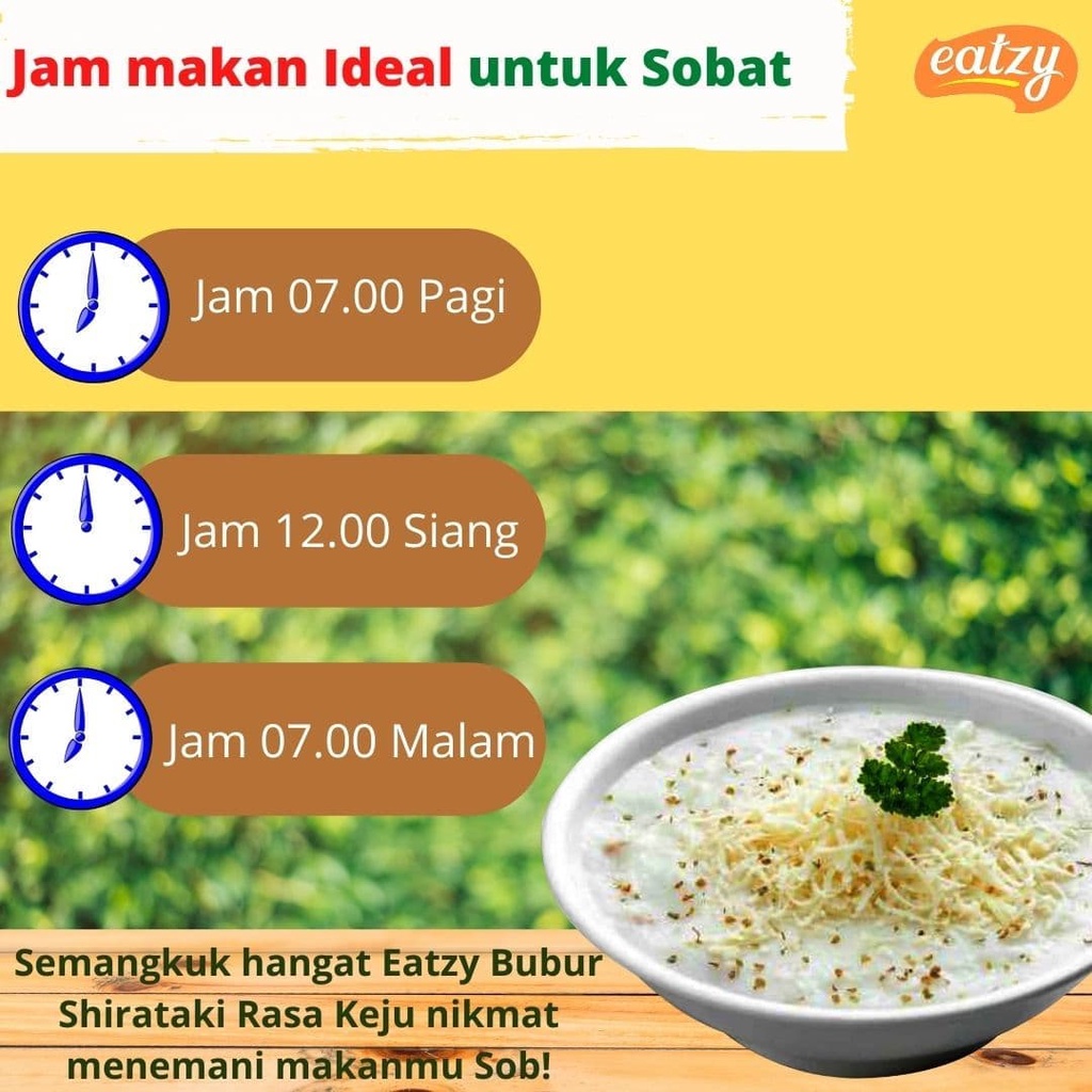 EATZY BUBUR SHIRATAKI RENDAH KALORI AYAM JAMUR KEJU 50GR | MAKANAN DIET SEHAT