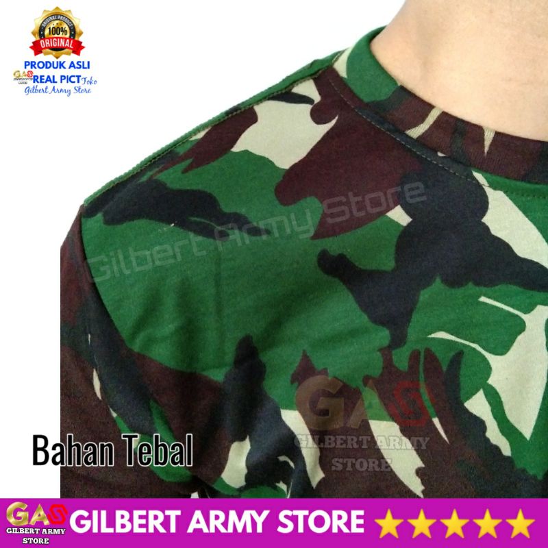 GILBERT ARMY STORE Grosir Kaos Loreng Jatah Tni Tebal MAlvinas L XL XXL jumbo Oblong Lengan Pendek  Kualitas Premium Katun