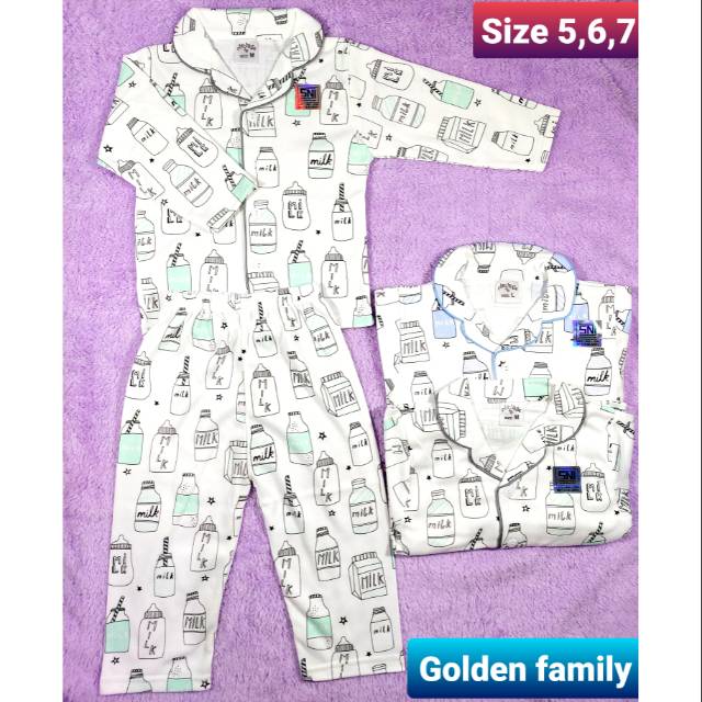 Piama baju tidur anak kancing depan size 5 7 Cherry house Piama baju tidur anak kancing depan size 5 7 Cherry house