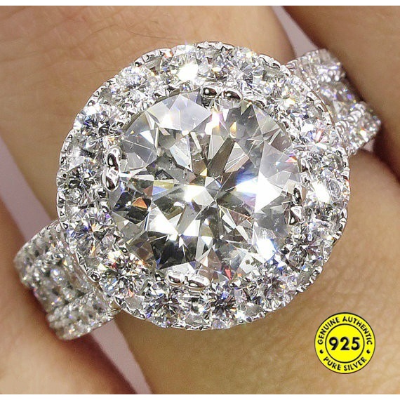 Cincin S925 Sterling Silver Hias Berlian Untuk Wanita