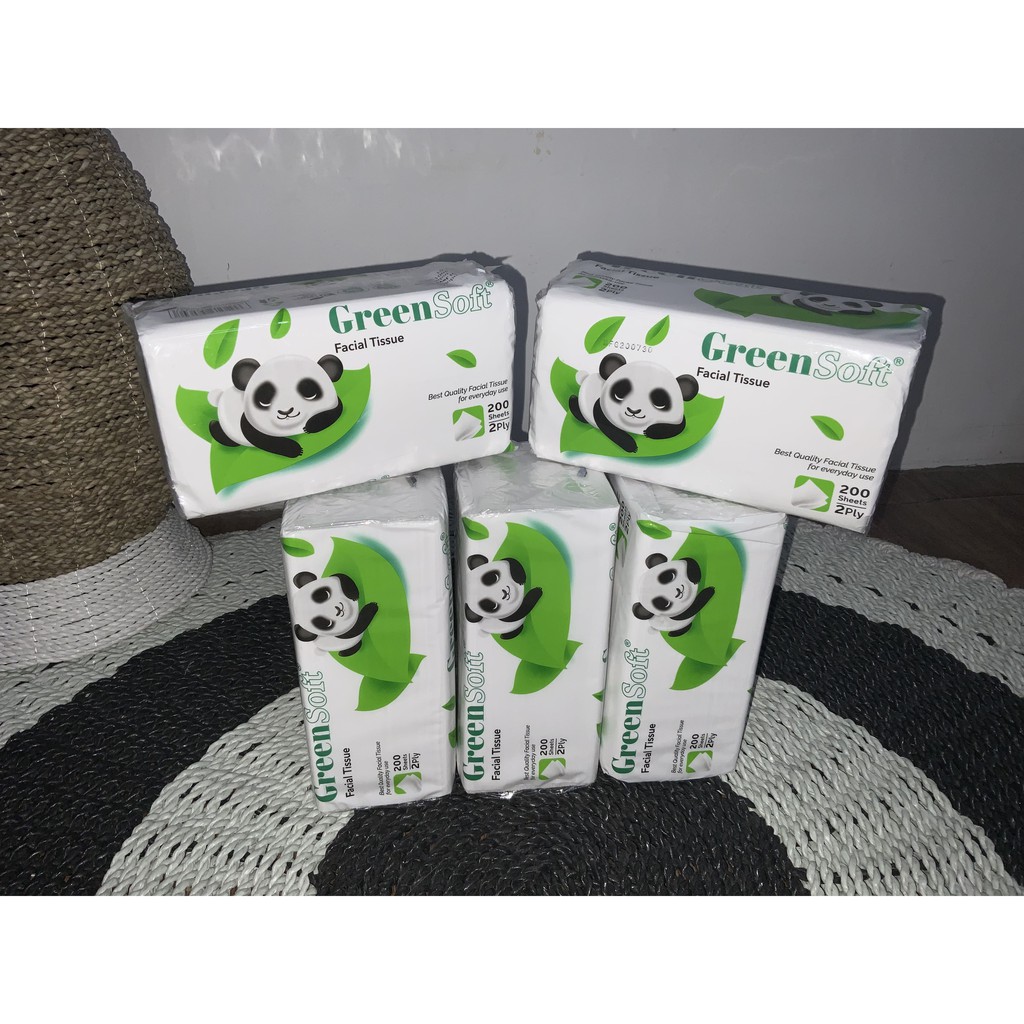 [1 Dus Tisu] Tissue Green Soft Facial Tissu 200 Sheet 2 Ply Tissue Wajah 1 Karton Isi 40 Pack Murah