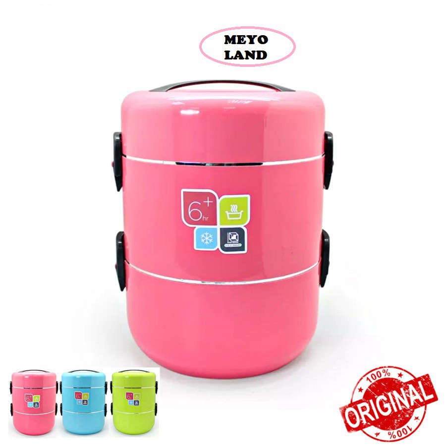 KW-0340 ARNISS Treva Tempat Nasi Picnic Rantang Panas Hot Besar BAGUS Bulat Susun Kuat Hangat