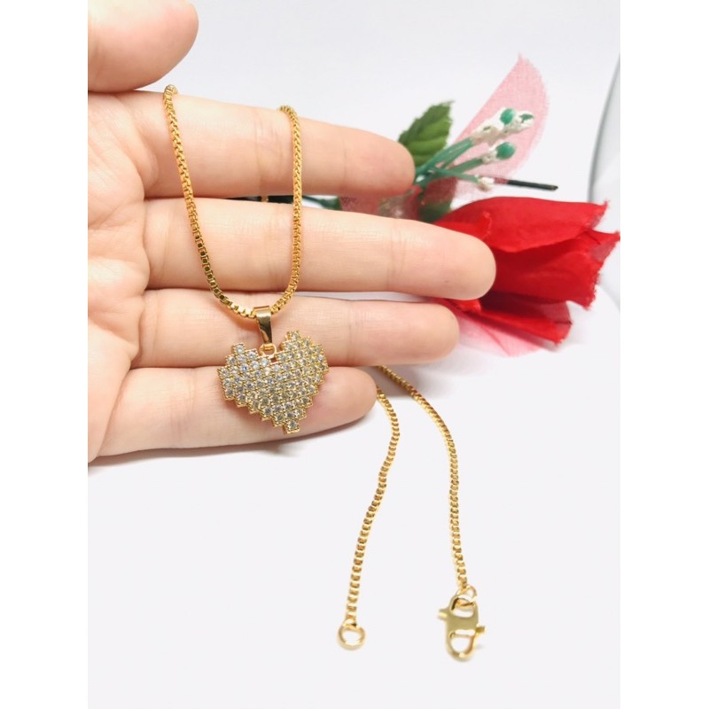 Kalung liontin love besar permata Xuping