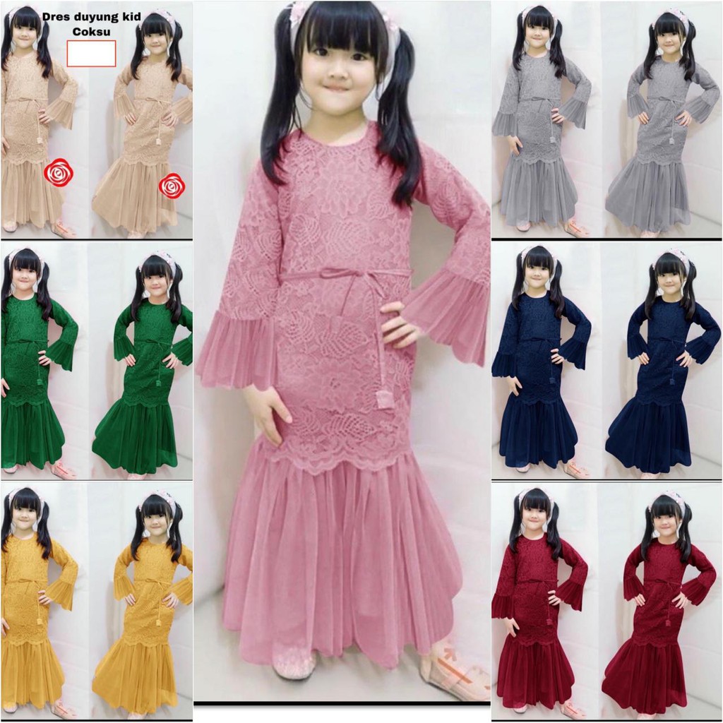 (DIJAMIN REALPIC) GAMIS ANAK LARKY KIDS MAXI BRUKAT TILE PREMIUM LARKID DRESS MAXI RATUTU MUSLIM