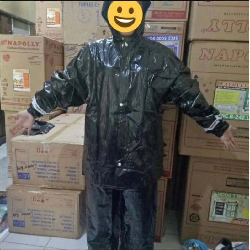 Jas Hujan Penguin P333 Penguins Tebal XXXL Original P 333  Hitam 3XL Jumbo Terlaris Black Termurah Terbaik Setelan Jaket Baju Celana Big Size Pria Wanita Cewek Cowok Perempuan Laki Laki Dewasa Murah Harga Grosir Anti Rembes dan Bocor