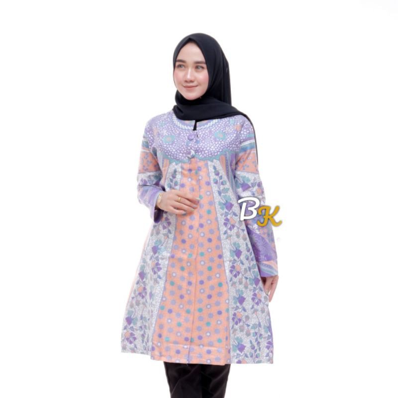 Tunik Batik Soft - Atasan Baju Wanita Lengan Panjang