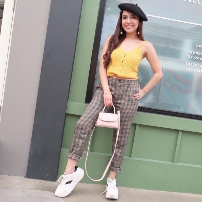 CELANA PANJANG WANITA KOTAK KOTAK