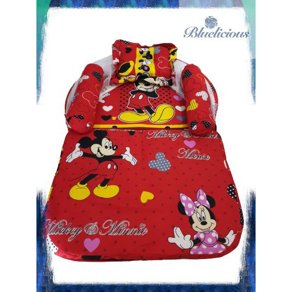 Kasur Lipat Kelambu Bayi / Mickey / Miki / Set lipat / Matras Baby