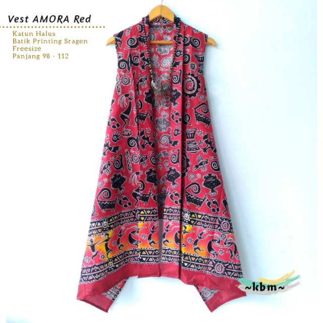 Vest amora batik solo atasan kerja outer wanita