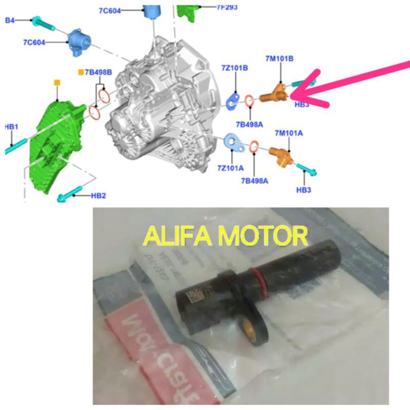 Jual Input Speed Sensor ISS B Ford Ecosport & Fiesta Matik Genuine Part ...