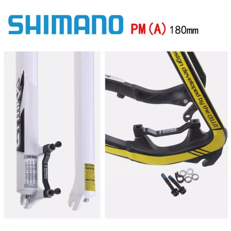 ORIGINAL SHIMANO ADAPTOR ROTOR CALIPER 7 INCH 180 MM POST MOUNT . ADAPTER KALIPER PIRINGAN SEPEDA REM DISCBRAKE 7INCH 180MM PM POST MOUNT BISA FRONT REAR DEPAN BELAKANG SEPEDA MTB FOLDING BIKE MOUNTAIN GUNUNG