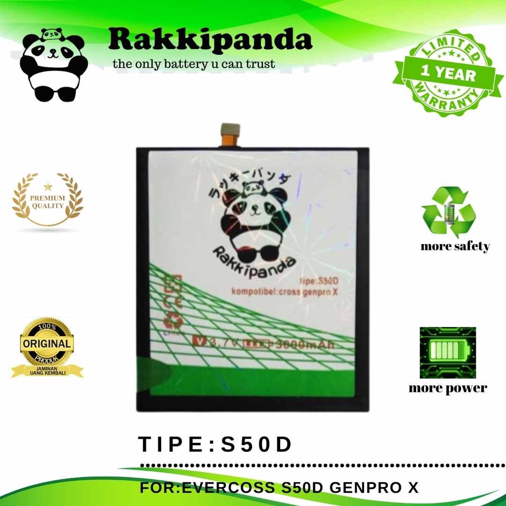 RakkiPanda - S50D Evercoss Genpro x Batre Batrai Baterai