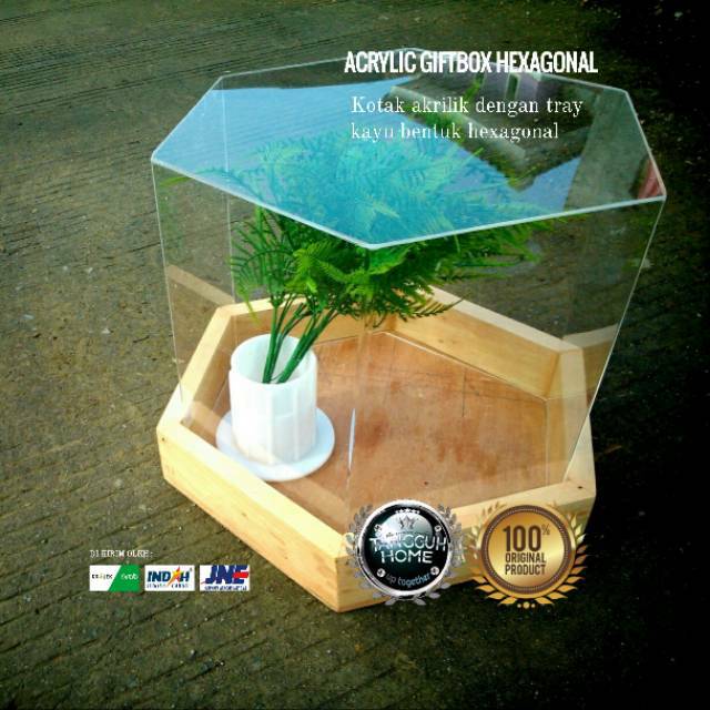 Gift box acrylic atau kotak  hantaran akrilik  hexagonal 