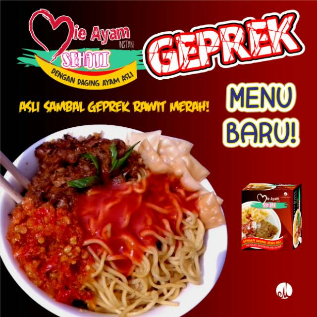 

Mie ayam instan geprek