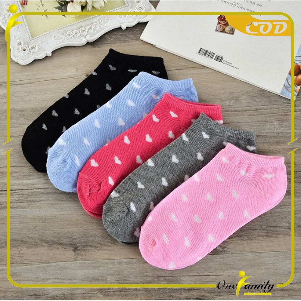 ONE - P51-P54 Kaos Kaki Pendek Dewasa / Kaos Kaki Semata Kaki / Kaos Kaki Ankle Motif / Short Socks-Love