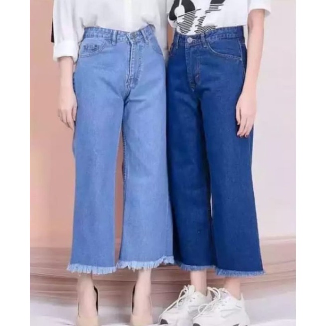 Jeans panjang wanita highwaist/Celana jeans panjang kulot rawis/Jeans panjang wanita terbaru