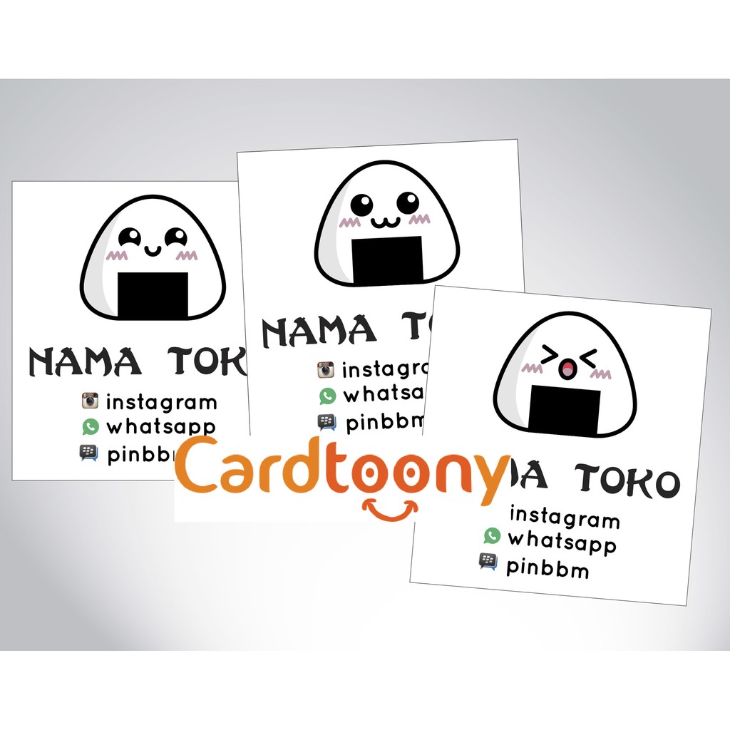 Sticker Stiker Label Nama Toko Kemasan Produk Makanan Onigiri Nasi Kepal Jepang