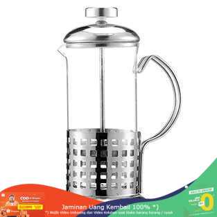(BISA COD) RVOSTR Duolv French Press Manual Coffee Maker Pot Grid Pattern - KG72I