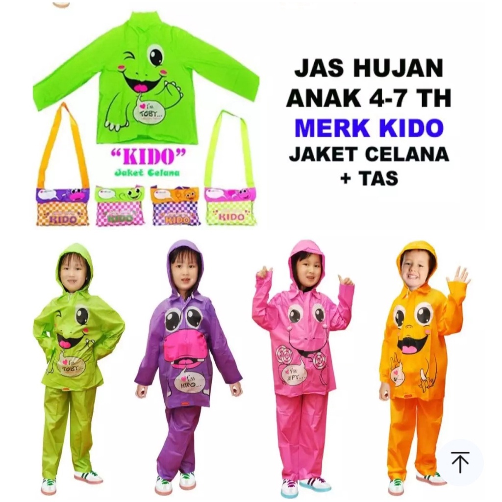 Jas Hujan Anak 5-7 Tahun Mantel Setelan Jaket Celana