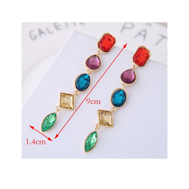 LRC Anting Tusuk Fashion Gorgeous Gemstone Versatile Drop Earrings A573XX