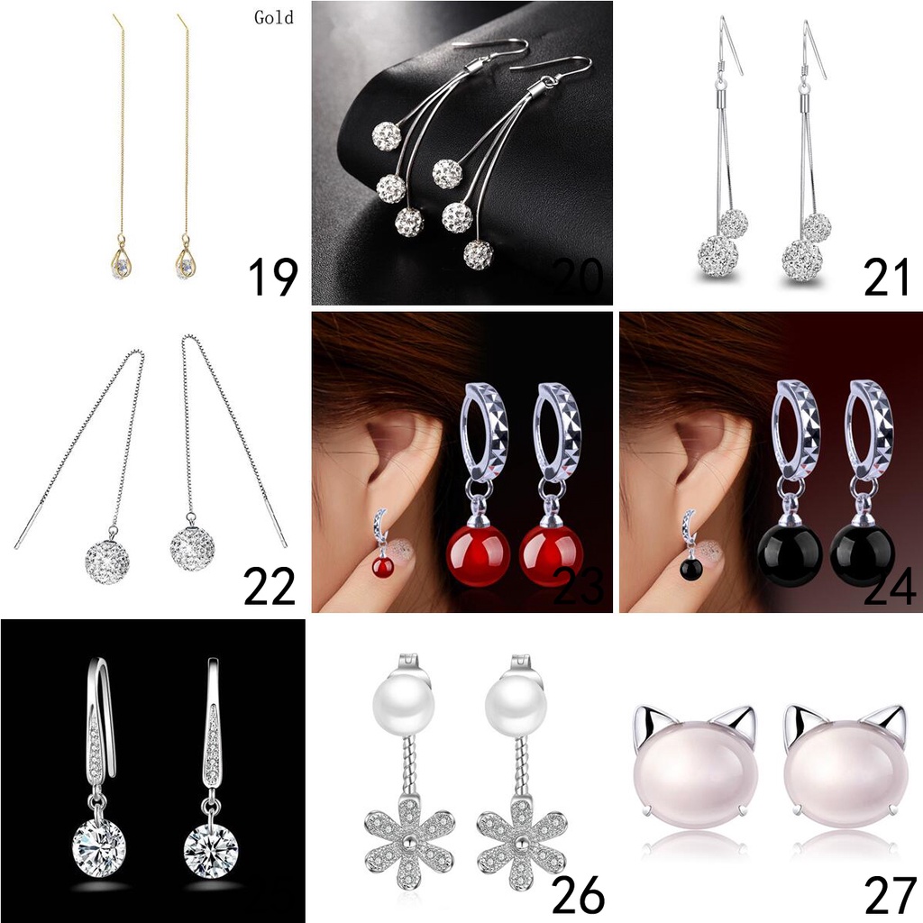 925 anting-anting perak murni, Busana sederhana, Anting-Anting wanita, Perhiasan Fashion Korea, Aksesoris telinga ED008