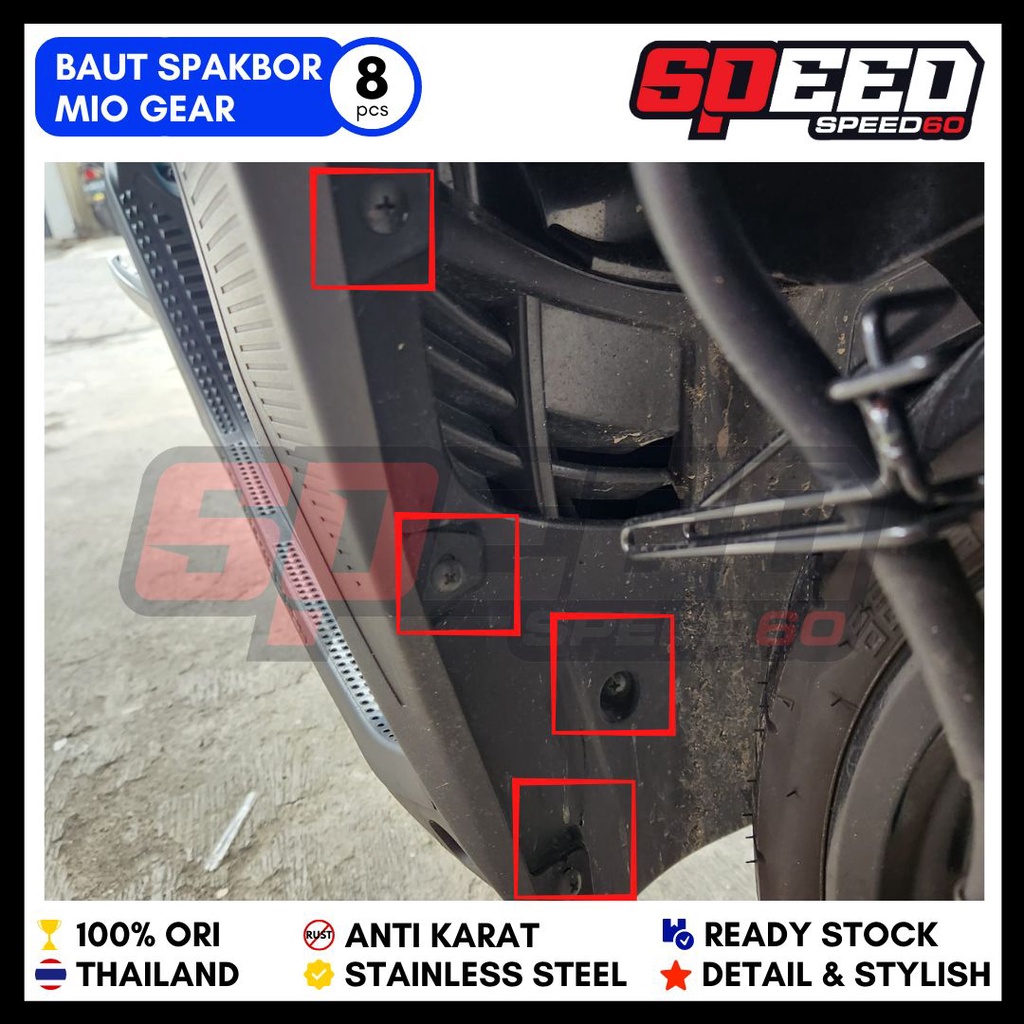 Baut Spakbor Yamaha Mio Gear 125 Baut Probolt Thailand Stainless King Nut
