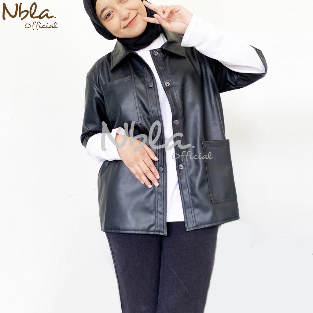 Jaket Kulit Wanita Kemeja Kulit Wanita Lengan Pendek Jaket Hitam Wanita Jaket Oversize Wanita Jeket 