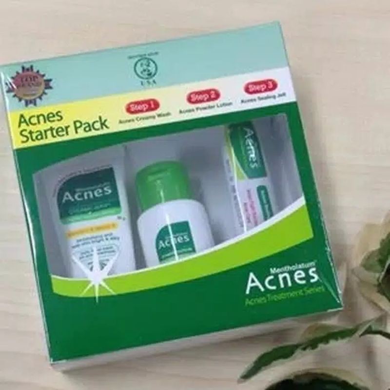 ACNES STARTER PACK (ACNES CREAMY WASH-ACNES SEALING GEL-ACNES POWDER LOTION )