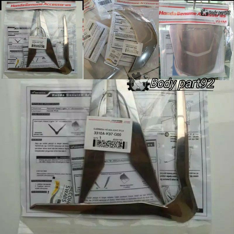 Aksesoris Garnis Headlight Tailight Tankpad PCX 150 Lokal Original