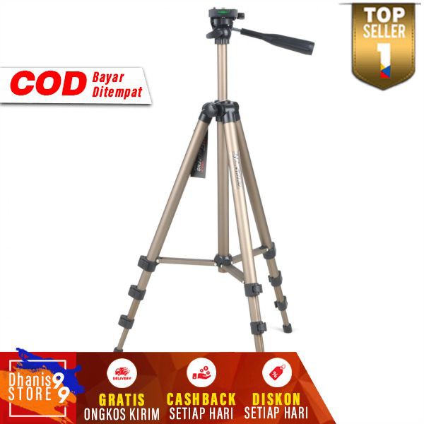 Weifeng Portable Tripod Stand Aluminium Legs with Brace Tripot Kamera Handphone Stan DSLR Murah
