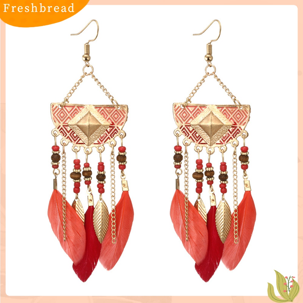 Fresh| Anting Kait Gantung Statement Desain Kipasmanikmanikbulurumbai Gaya Bohemian Untuk Wanita