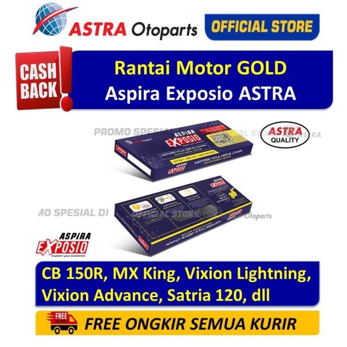 Rantai Motor Gold ASPIRA EXPOSIO CB 150R, MX KING, VIXION, dll ASTR4OTO Juara