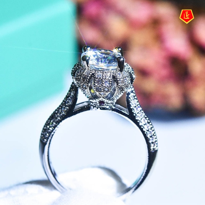 [Ready Stock]Crown Diamond Ring Temperament Luxury