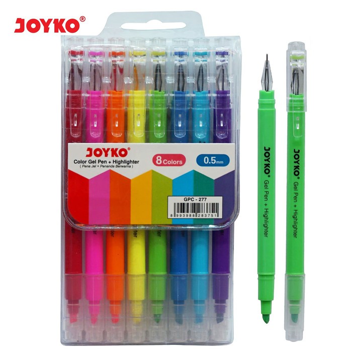 

Dijual Color Gel Pen Pena Jel + Highlighter Penanda Joyko GPC-277 8 Warna Limited