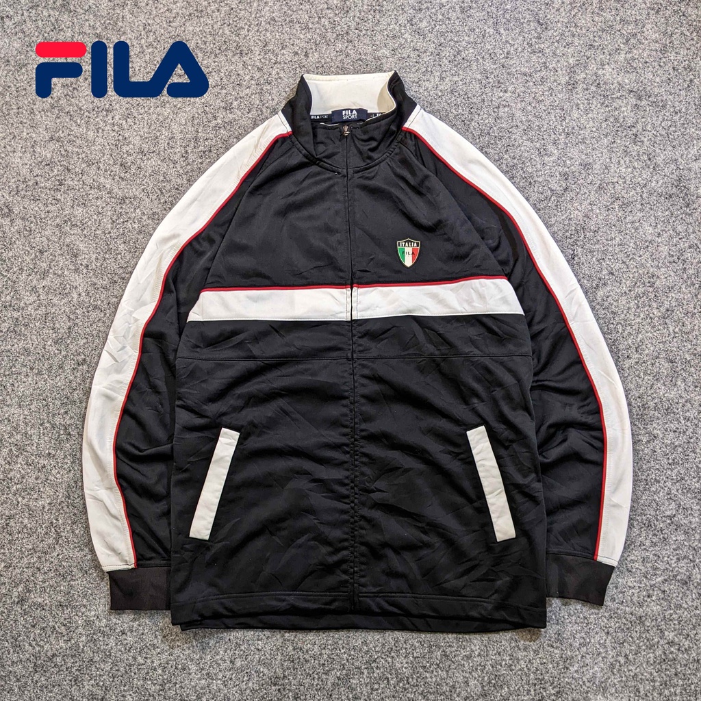 Fila Tracktop - Jaket Outdoor Pria Sport Cowok Laki Laki Training Olahraga Second Bekas Original - J