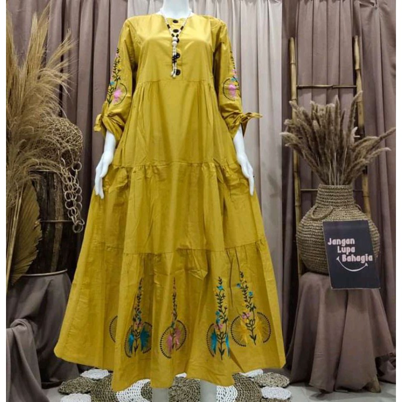 Gamis katun Variasi Bordir